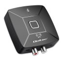 Qoltec Bezprzewodowy transmiter odbiornik Audio HiFi Home&Car | Bluetooth 6.0 | NFC | 2 x RCA | 1 x AUX MiniJack 3.5mm | Mikrofon