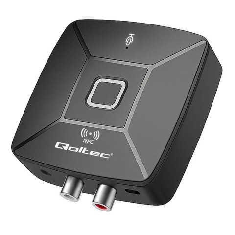 Transmiter Qoltec bezprzewodowy odbiornik Audio HiFi Home&Car | Bluetooth 6.0 | NFC | 2 X RCA | 1 x AUX MiniJack 3.5mm | Mikrofo