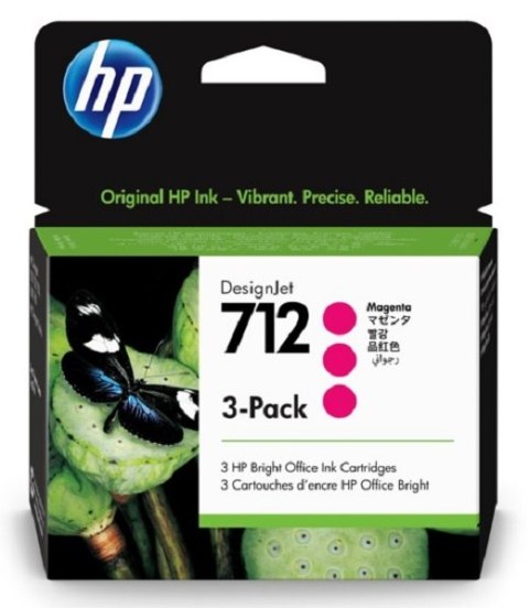 Tusz HP 712 magenta - trójpak (3ED78A)