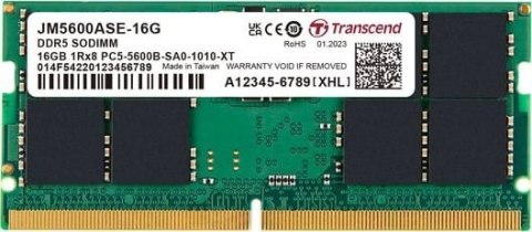 Pamięć TRANSCEND (SODIMM/DDR5/16 GB/5600MHz/46CL/SINGLE)