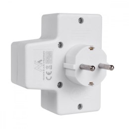 Maclean Gniazdko 1x16A 2x2.5A Schuko MCE215 z włącznikiem/wyłącznikiem, maks obciążenie 3680W, 2x wtyczka euro, 1x schuko