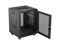 Lanberg Szafa instalacyjna rack stojąca 19 cali 15U 600x600 drzwi perforowane czarna (Flat pack)