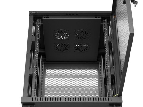 Lanberg Szafa instalacyjna rack stojąca 19 cali 15U 600x600 drzwi perforowane czarna (Flat pack)