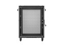 Lanberg Szafa instalacyjna rack stojąca 19 cali 15U 600x600 drzwi perforowane czarna (Flat pack)