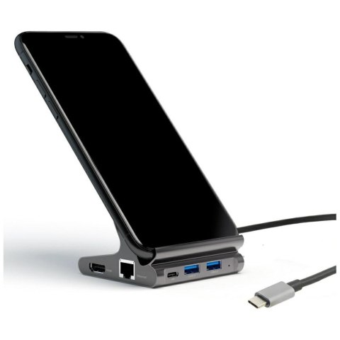 4smarts Podstawka tablet/smartphone 7w1 DeX 2xUSB-C/ 2xUSB-A/ HDMI/SD/ microSD/ RJ45