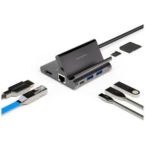 4smarts Podstawka tablet/smartphone 7w1 DeX 2xUSB-C/ 2xUSB-A/ HDMI/SD/ microSD/ RJ45