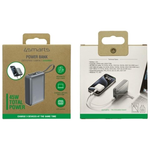 4smarts Powerbank Enterprice Compact 20000mAh 45W Szary
