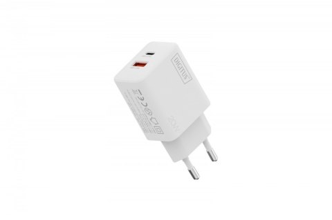 Digitus Ładowarka sieciowa 20W | 1x USB-C, 1x USB-A | PD 3.0, QC 3.0 | Biała