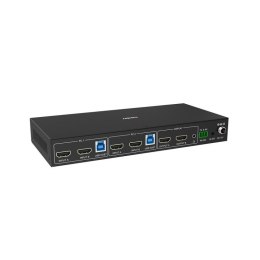 Lindy 2-portowy przełącznik KVM HDMI 4K60 USB3.0 z podwójną głowicą