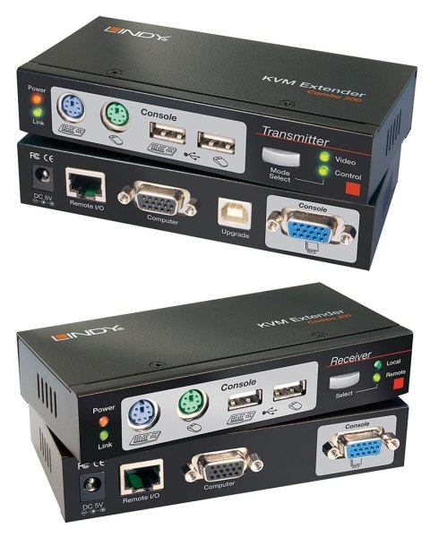 Lindy Cat.5 KVM Extender Combo 300, PS/2, USB i VGA