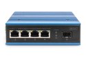 Przemysłowy switch 4x 100 Base-TX + 1x uplink 100Base-FX (bez modułu) DIN rozszerzony zakres temp.