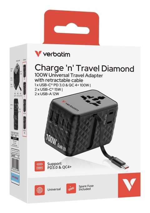Ładowarka Verbatim Charge ´n´ Travel 100W