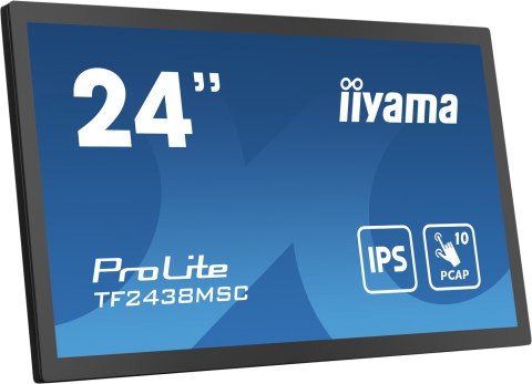 Iiyama 23,8-calowy, 10-punktowy monitor dotykowy PCAP Open Frame z technologią panelu IPS, szklaną konstrukcją od krawędzi do kr