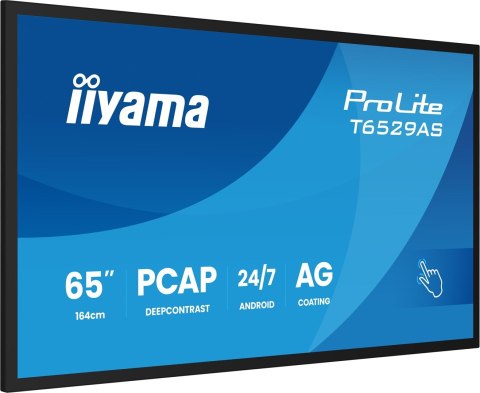 Interaktywny Wyświetlacz iiyama T6529AS-B1AG 65" All-In-One 3840x2160 4K UHD 4GB RAM 32GB Pamięci Android 14 2xHDMI+USB-C VESA 4