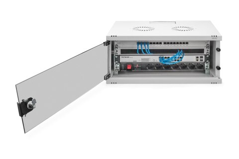 Szafa sieciowa wisząca 19" 4U, SOHO 241 x 540 x 400 mm, drzwi szyba, szary, niezłożona, 60kg