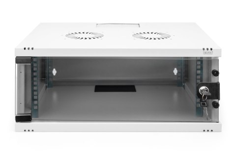 Szafa sieciowa wisząca 19" 4U, SOHO 241 x 540 x 400 mm, drzwi szyba, szary, niezłożona, 60kg