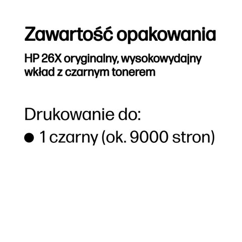 Toner HP czarny HP 26X, HP26X=CF226X, 9000 str.