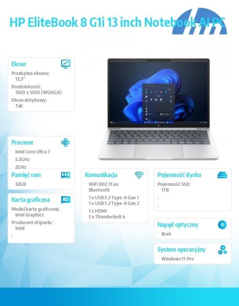 HP Inc. Notebook EliteBook 8 FLIP G1i 13 U7-255U 1TB/32GB/W11P/13.3 C51MSET