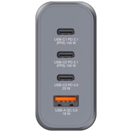 Verbatim GaN charger 140W, 1x USB-A, 3x USB-C