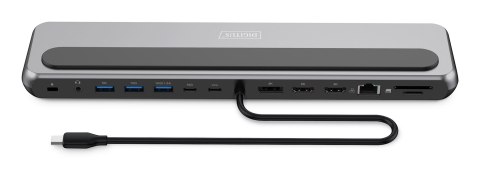 Stacja dokująca USB-C 12 portowa, max. 8K/30Hz z HDR, HDMI, DP, max. 3 monitory (MST), USB-C 3.2 Gen2, Gigabit Ethernet, SD/Micr
