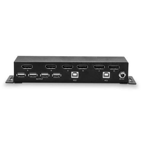 LINDY 2-portowy przełącznik DisplayPort 1.2 z podwójną głowicą