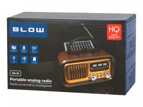BLOW Radio przenośne analogowe AM/FM RA16 solarne