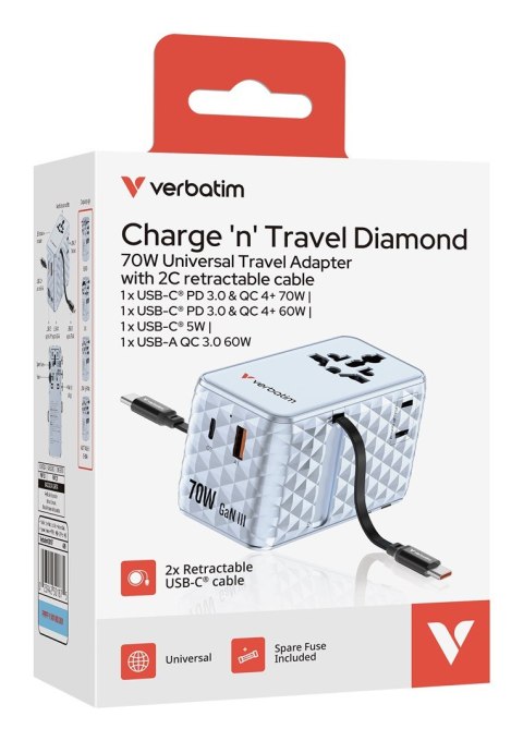 Ładowarka do urządzeń przenośnych Verbatim 30187 Uniwersalna Niebieska