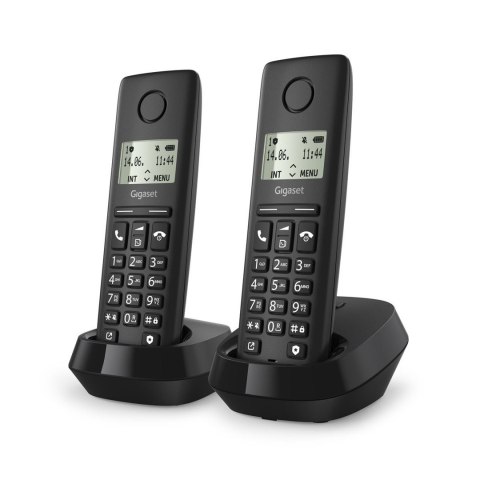 Gigaset PURE 100 duo Telefon analogowy/DECT Nazwa i identyfikacja dzwoniącego Czarny
