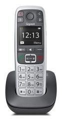 Telefon Gigaset E560 z systemem DECT, identyfikacja dzwoniącego, Czarny, Srebrny