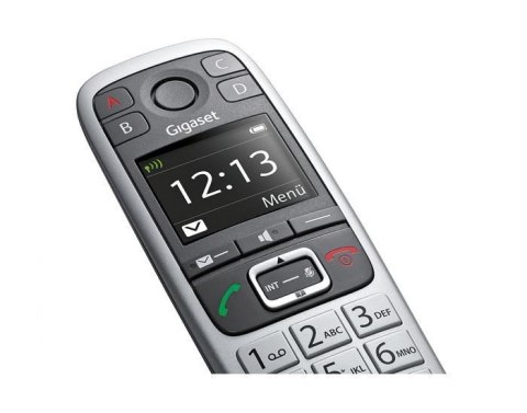 Telefon Gigaset E560 z systemem DECT, identyfikacja dzwoniącego, Czarny, Srebrny