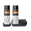 Telefon analogowy/DECT Gigaset COMFORT 500A duo Nazwa i identyfikacja dzwoniącego Czarny, Srebrny