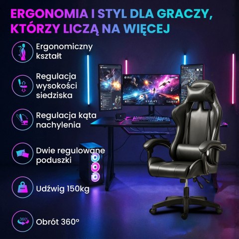 Extralink Gaming | Fotel gamingowy | biurowy, obrotowy, kubełkowy, czarny, G-524