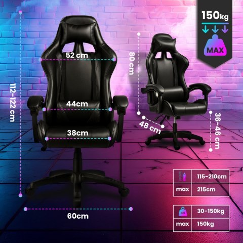 Extralink Gaming | Fotel gamingowy | biurowy, obrotowy, kubełkowy, czarny, G-524