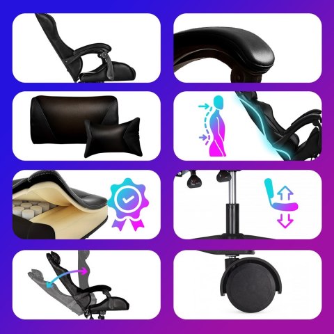 Extralink Gaming | Fotel gamingowy | biurowy, obrotowy, kubełkowy, czarny, G-524