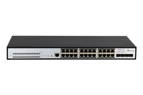 Extralink Switch PoE Chiron Pro 24x RJ45 1000Mb/s PoE, 4x SFP+, L3, zarządzalny, 370W