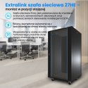 EXTRALINK SZAFA RACK STOJĄCA 27U 800X800 CZARNA