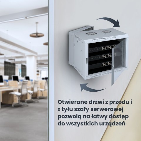 EXTRALINK SZAFA RACK WISZĄCA 12U 600X600 AZH SZARA