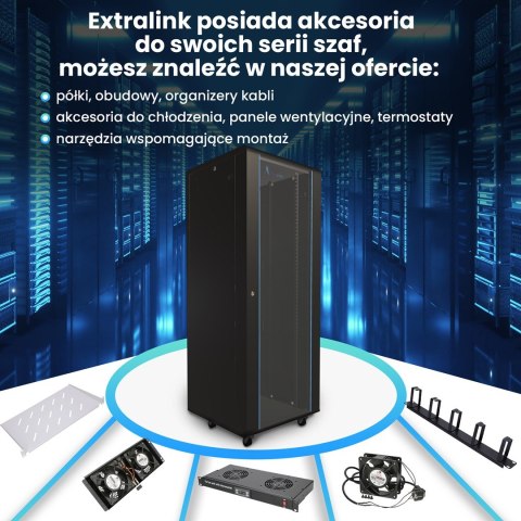 Extralink Szafa rack 37U 800x800 Czarna stojąca
