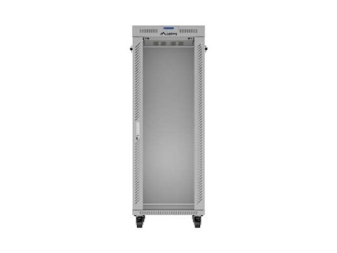 Lanberg Szafa instalacyjna rack stojąca 19" 32U 600x800 szara drzwi przeszkolne LCD ( Flat pack)