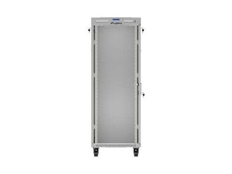 Lanberg Szafa instalacyjna rack stojąca 19" 32U 600x800 szara drzwi przeszkolne LCD ( Flat pack)