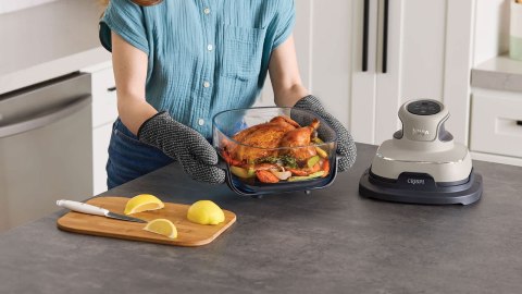 Ninja CRISPi Pojedyńczy 3,8 l 1700 W Frytkownica na gorące powietrze Szary, Kolor kamienia, Przezroczysty