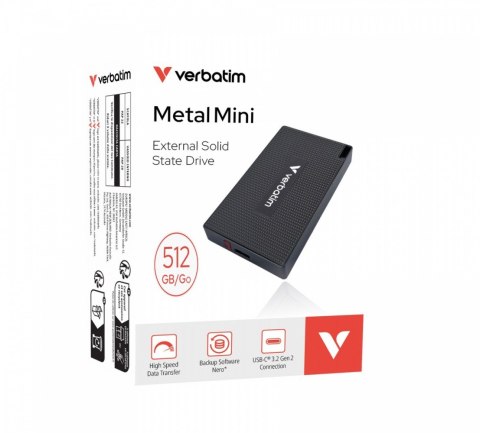 Verbatim Dysk Metal Mini SSD 512GB USB-C 32030