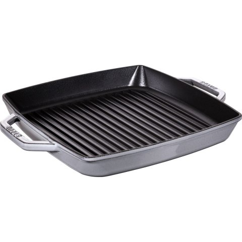 STAUB Kwadratowa patelnia żeliwna grillowa z dwoma uchwytami 33 cm, grafit 40511-785-0