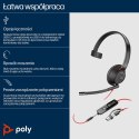 Poly Blackwire 5210 Monaural USB-C Headset +3.5mm Plug +USB-C/A Adapter (Bulk)