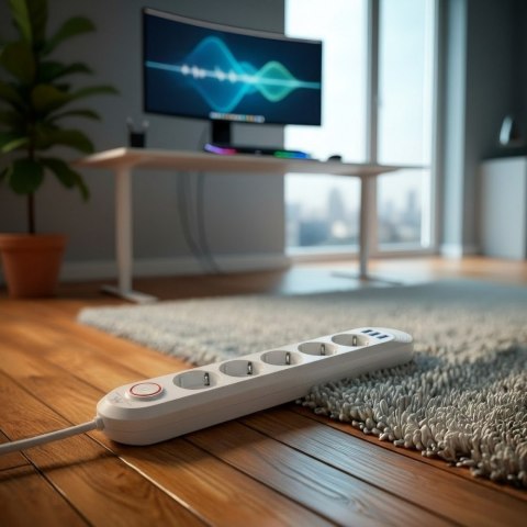 Maclean Listwa zasilająca 5 gniazd MCE395 W 3xUSB, 110-240v AC 50/60Hz, 2,1A max 2500W, biała