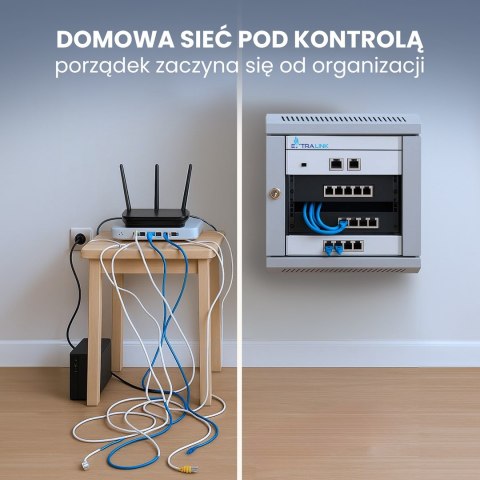 Extralink Szafa rack 6U 10" Szara montowana na ścianie