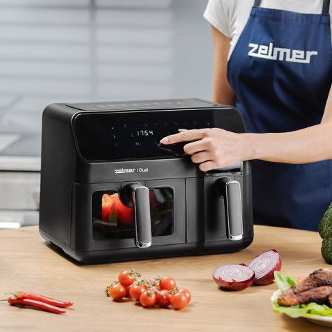 Frytkownica beztłuszczowa Air Fryer ZELMER ZAF900 5,5l Dual z podwójnym koszem (OUTLET)