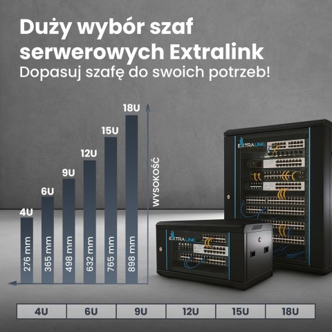 EXTRALINK SZAFA RACK WISZĄCA 15U 600X450 CZARNA