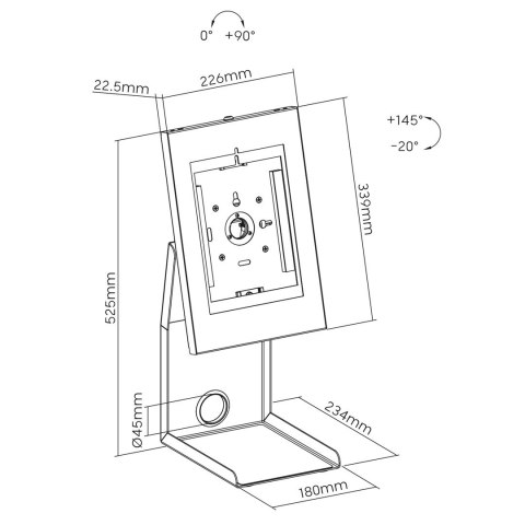 Stojak POS na tablet i drukarkę Maclean, 1kg max, MC-336