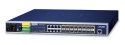PLANET MGSW-24160F łącza sieciowe Zarządzany L2+ Gigabit Ethernet (10/100/1000) Obsługa PoE 1U Niebieski